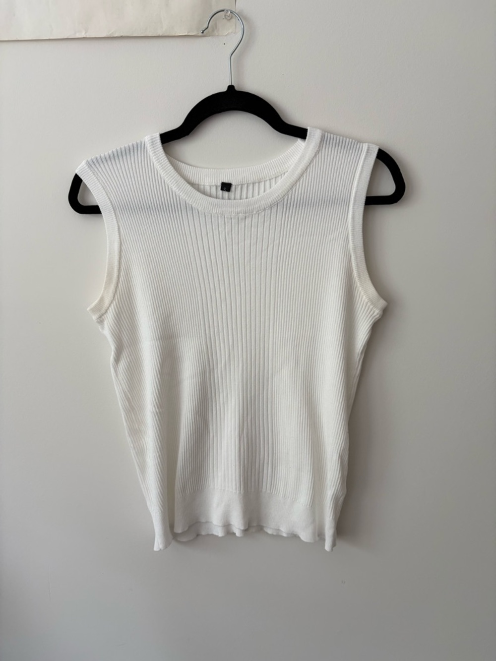 Zara White Ribbed Sleeveless Tank Top